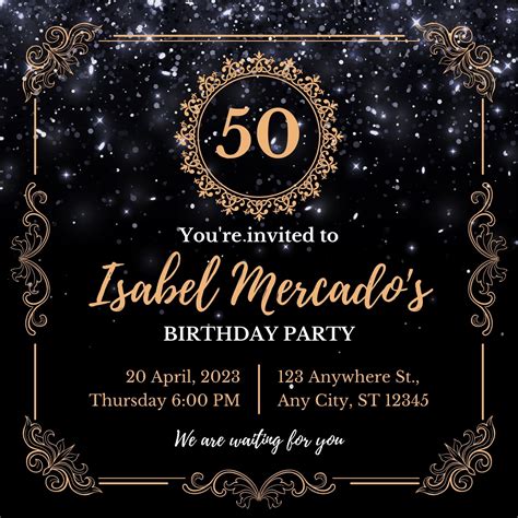 50th Birthday Invitations For Him Templates