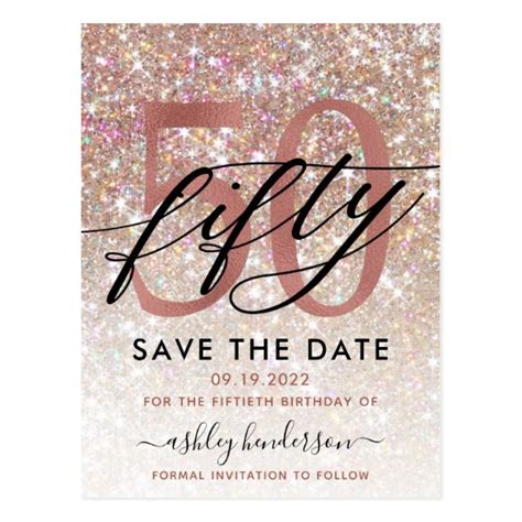 50th Birthday Save The Date Template Ideas