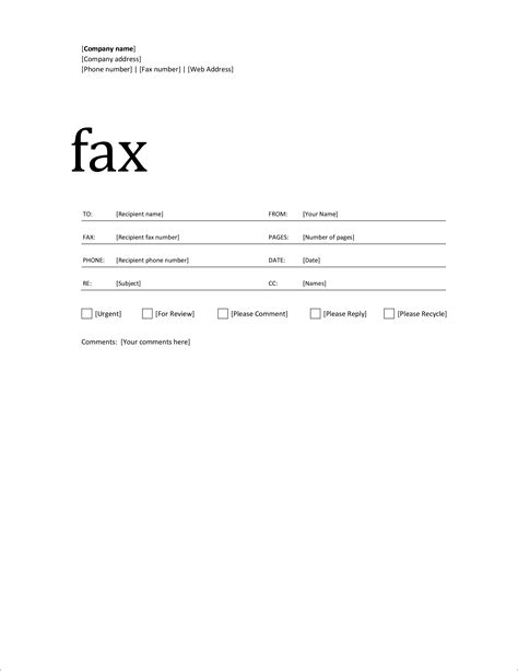 6 Free Fax Cover Sheet Templates For Word