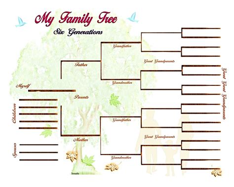 6 Generation Family Tree Templates Free