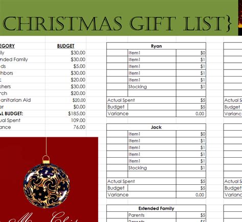 7 Christmas Gift Templates In Excel To Simplify Your Holiday