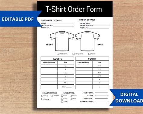 7 Custom T Shirt Order Form Templates To Edit