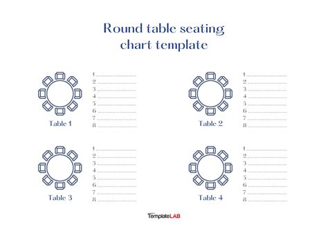 7 Easy Round Table Seating Chart Templates In Excel