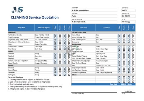 7 Essential Cleaning Quotation Templates In Excel