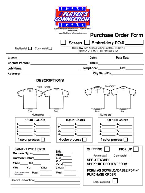 7 Essential Elements Of An Embroidery Order Form Template