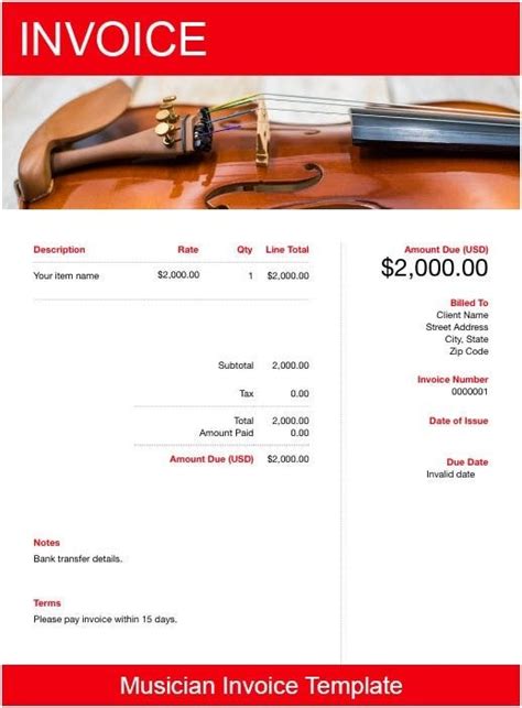 7 Essential Invoice Templates For Musicians