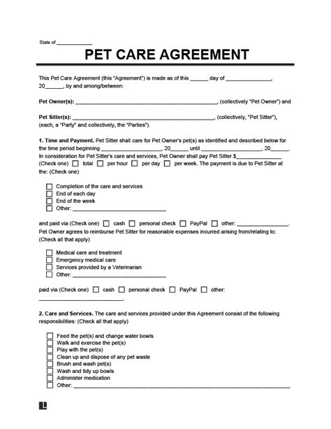 7 Essential Pet Sitting Agreement Templates