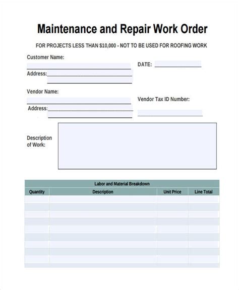 7 Essential Templates For Maintenance Work Orders