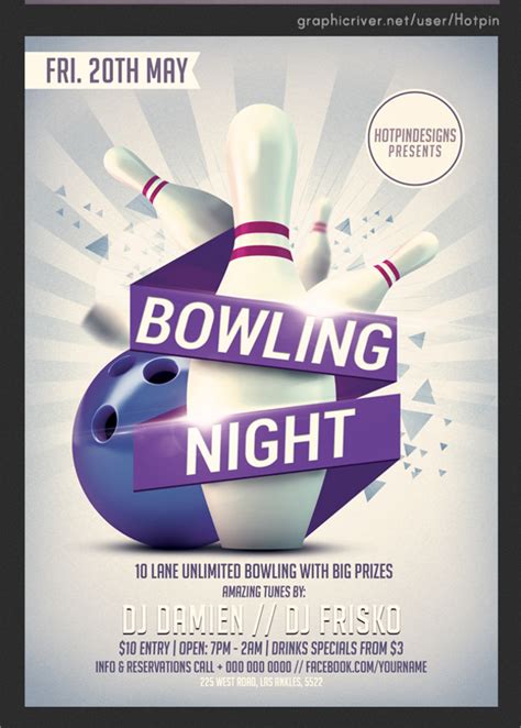 7 Free Bowling Flyer Templates For Microsoft Word