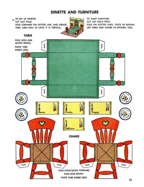 7 Free Cardboard Dollhouse Furniture Templates