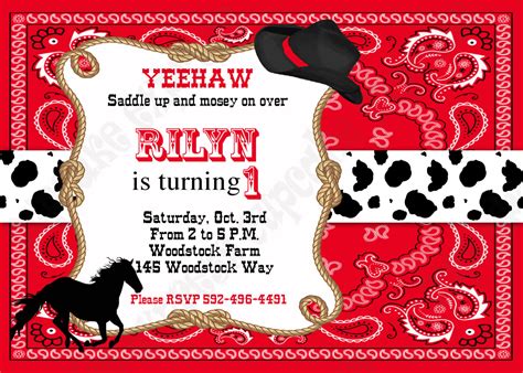 7 Free Cowboy Party Invitation Templates To Download