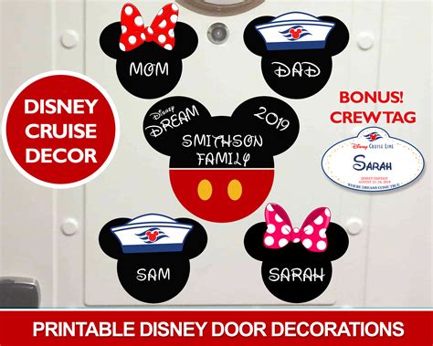 7 Free Disney Cruise Door Magnet Templates