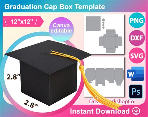 7 Free Graduation Cap Box Templates To Download