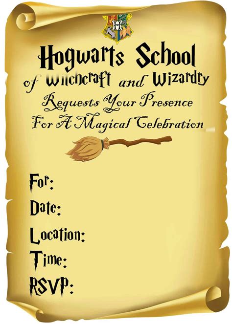 7 Free Harry Potter Invitation Templates