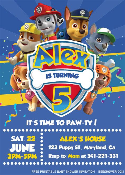 7 Free Paw Patrol Invitation Templates To Print