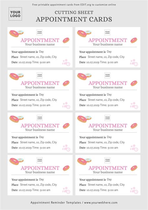 7 Free Printable Appointment Reminder Card Templates