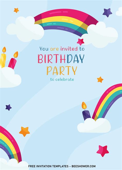 7 Free Rainbow Invitation Templates Youll Love