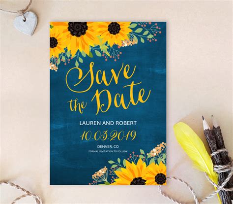 7 Free Sunflower Save The Date Templates