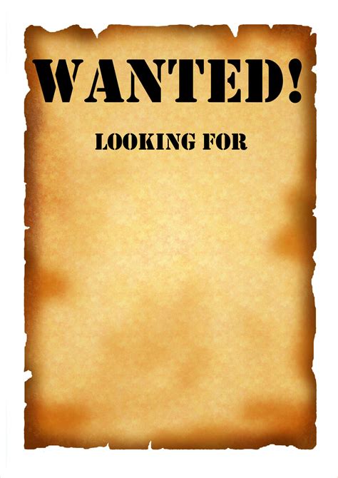 7 Free Wanted Poster Blank Templates