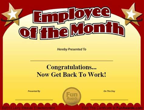 7 Funny Employee Of The Month Template Ideas