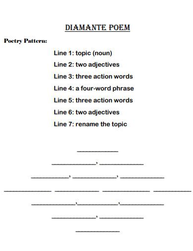 7 Steps To Create Diamante Poem Template