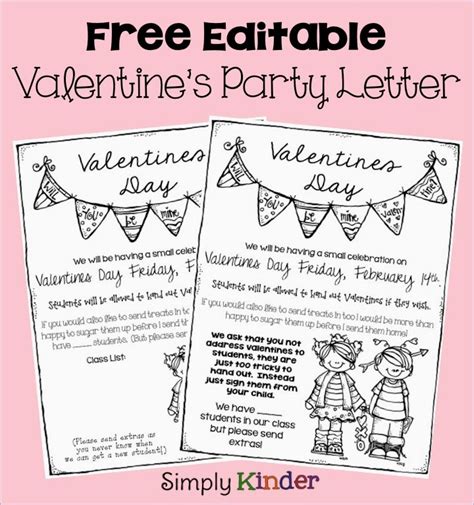 7 Valentines Day Party Letter Templates For Parents