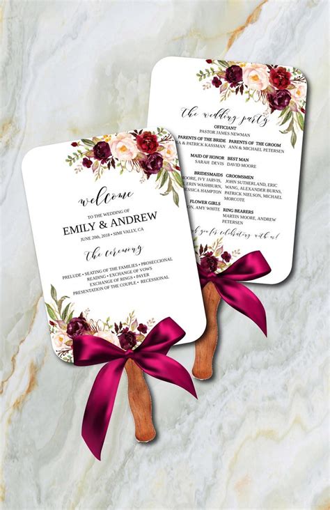 7 Ways To Create A Beautiful Wedding Program Fan Template