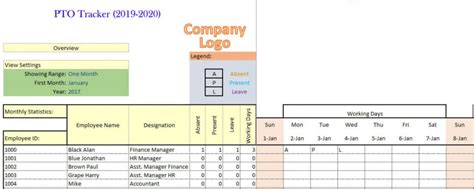 7 Ways To Simplify Pto Tracking With Excel Template