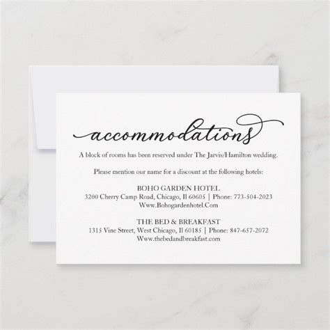 7 Wedding Invitation Hotel Insert Templates