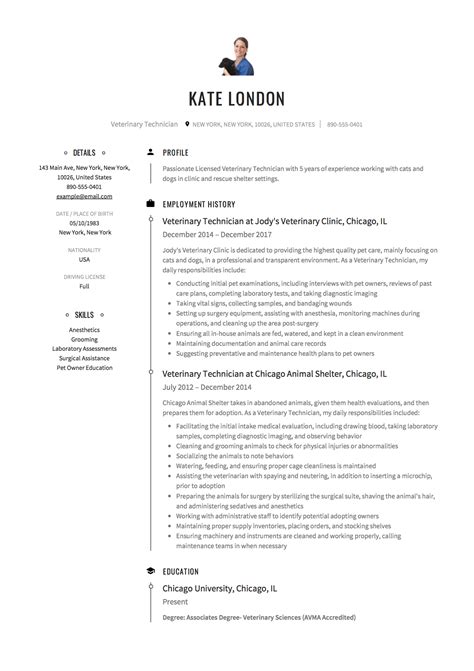 8 Essential Tips For A Vet Tech Resume Template