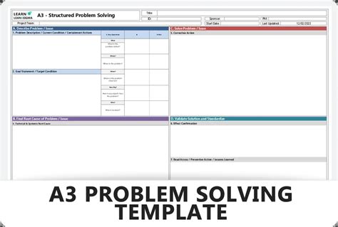 A3 Problem Solving Template Excel Guide