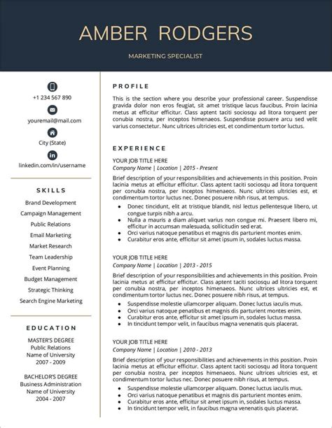 Academic Cv Template Google Docs Free Download