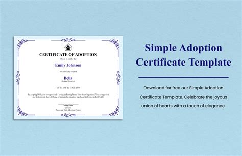 Adoption Certificate Template Free Download