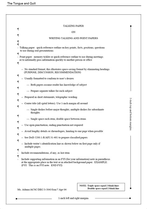 Air Force Talking Paper Template Guide