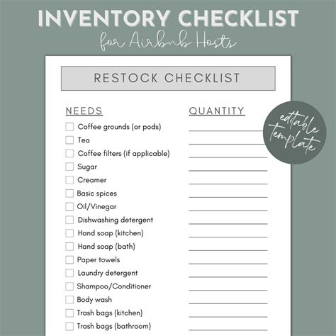 Airbn Inventory Checklist Template For Hosts Success