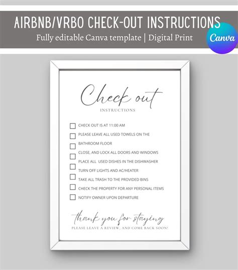 Airbnb Checkout Instructions Template Made Easy