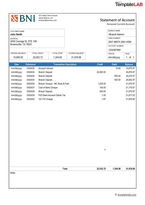 Bank Statement Template Generator Tool Online