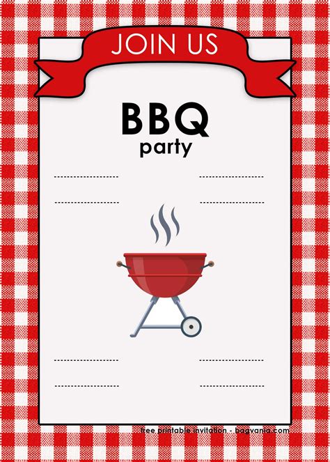 Bbq Invitation Template Free Download Printable Designs