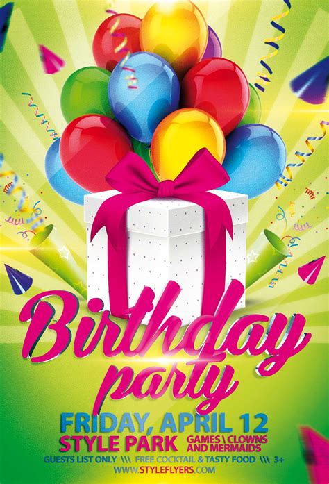 Birthday Party Flyer Templates Designs Free Download