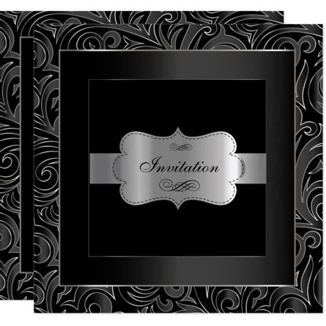 Black And Silver Invitation Templates Free Download