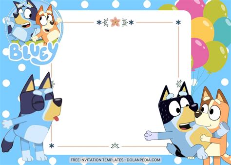 Blank Bluey Birthday Template Free Printable Design