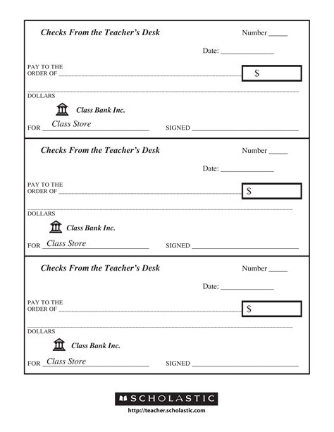 Blank Check Template For Student Use