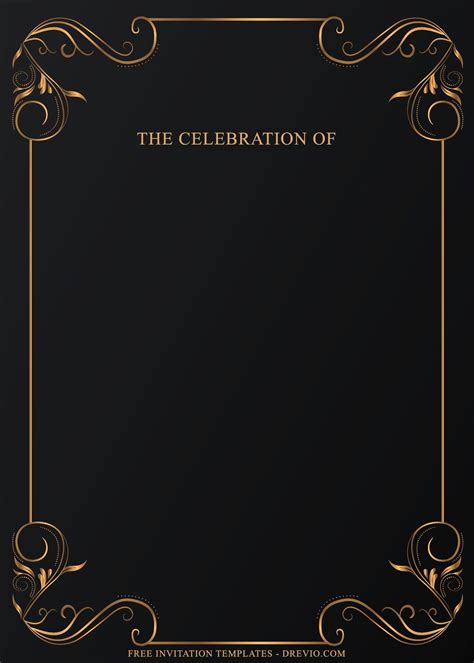 Blank Gold Invitation Template For Luxurious Events