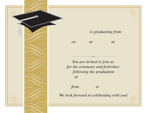 Blank Graduation Invitation Template Download