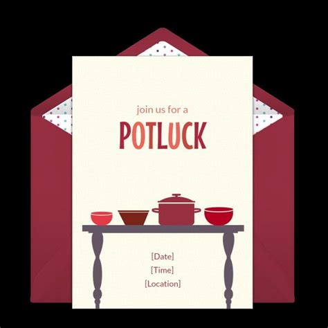 Blank Potluck Invitation Template Free Download