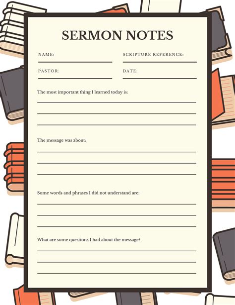 Blank Sermon Outline Template For Effective Preaching