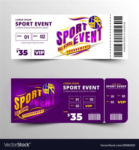 Blank Sports Ticket Template For Events