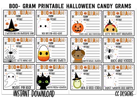 Boo Grams Template Free Printable Designs