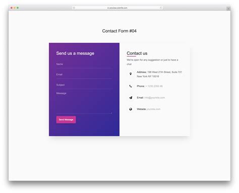 Bootstrap Contact Form Template For Website