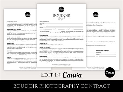 Boudoir Photography Contract Template Essentials